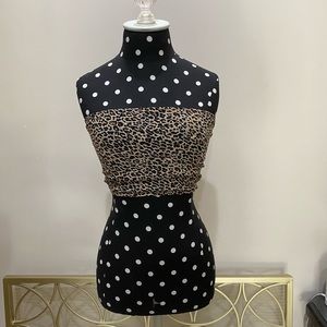 Leopard print strapless crop top never worn